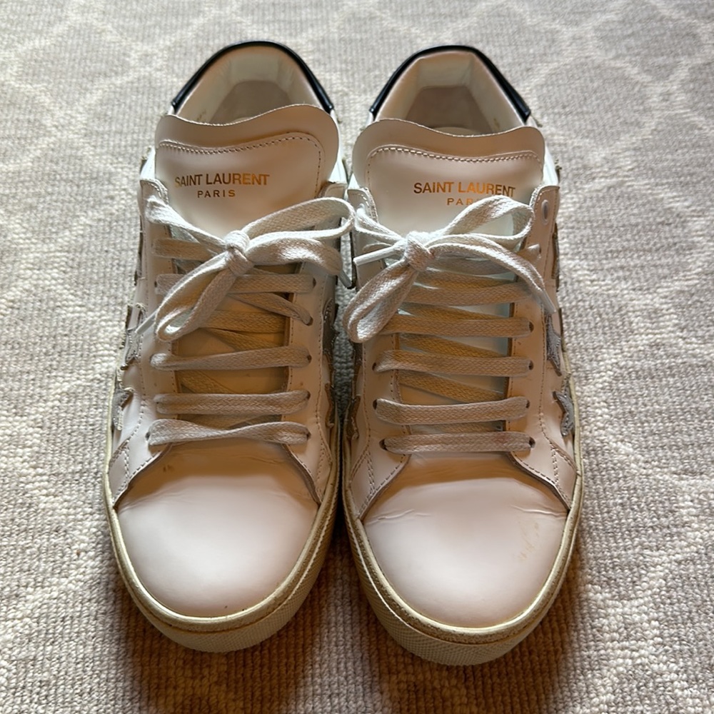 Saint Laurent Silver Star sneakers, flat heel leather up alpha / bufalino 38.5 - Picture 4 of 12